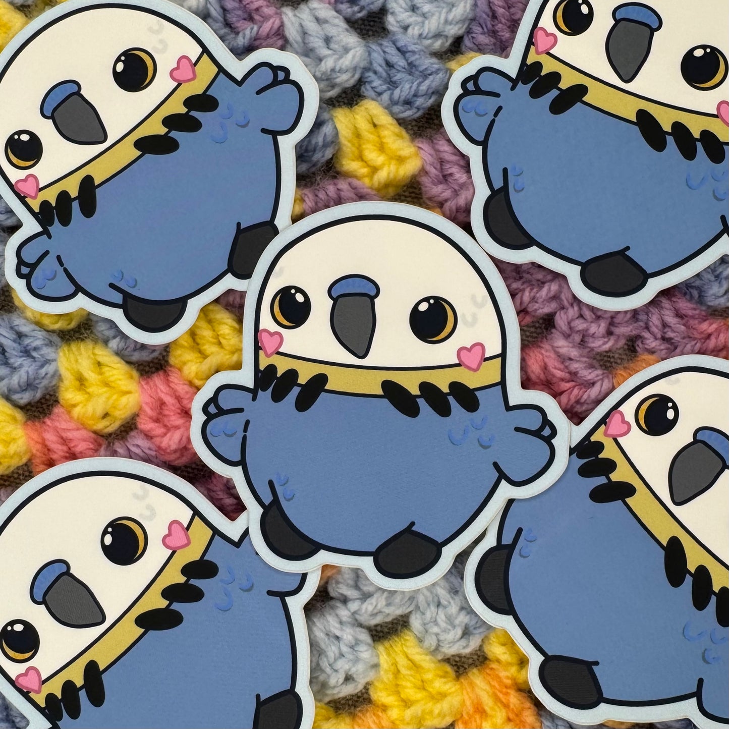 Blue Budgie Birdie Sticker