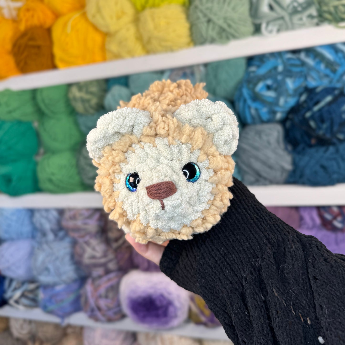 Mini Pomeranian Puppy Crochet Plushie | Hand Painted Eyes