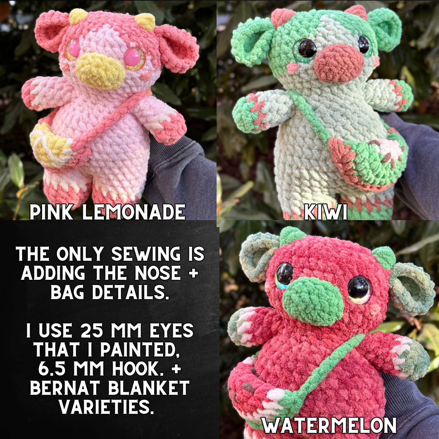 Low Sew Cow Plushies Crochet Pattern