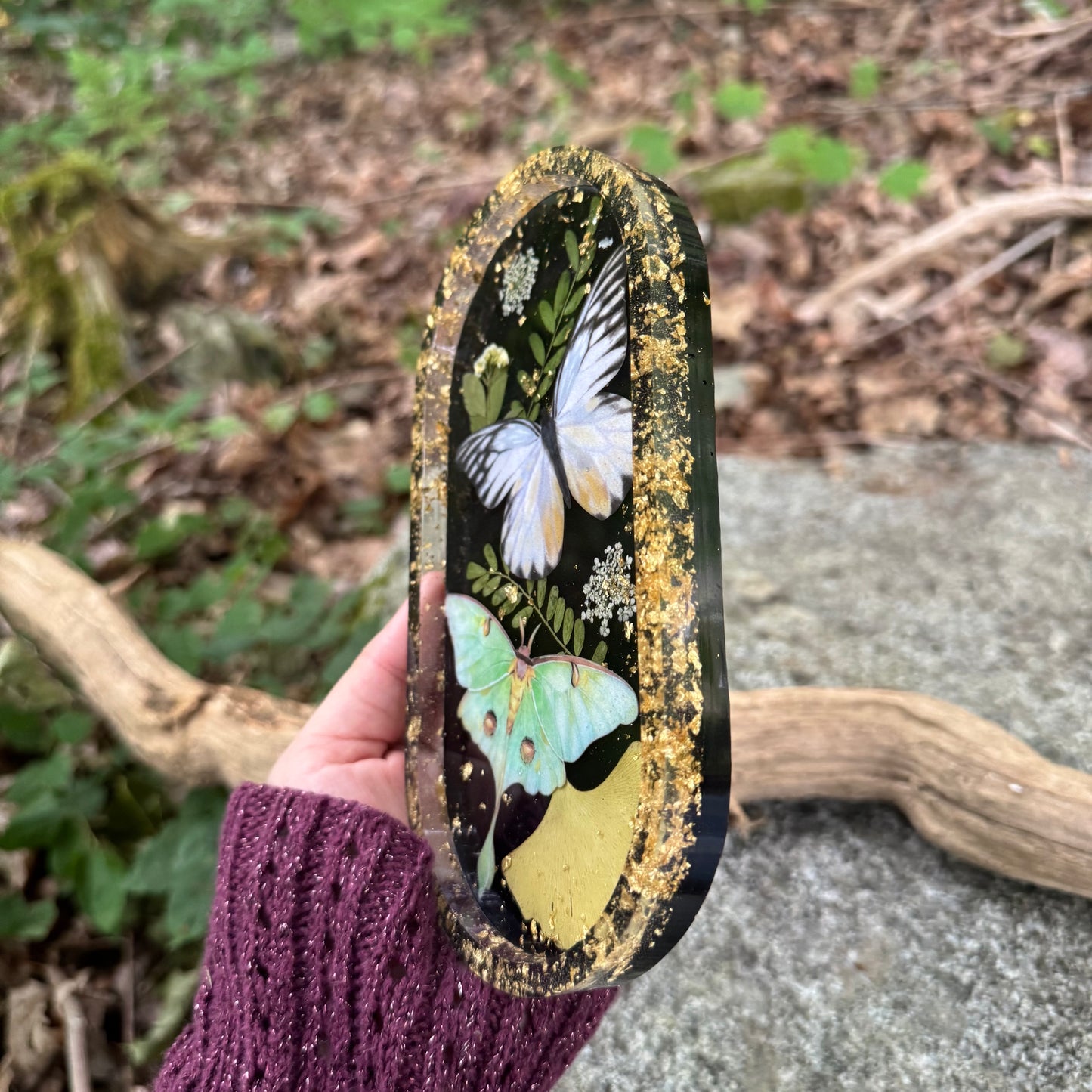 Pieridae White and Luna Trinket Tray