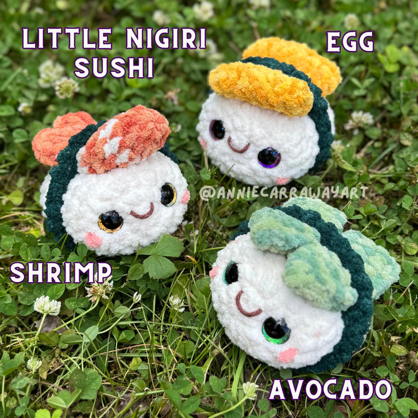 Sushi Crochet Plushies | Hand Painted Eyes