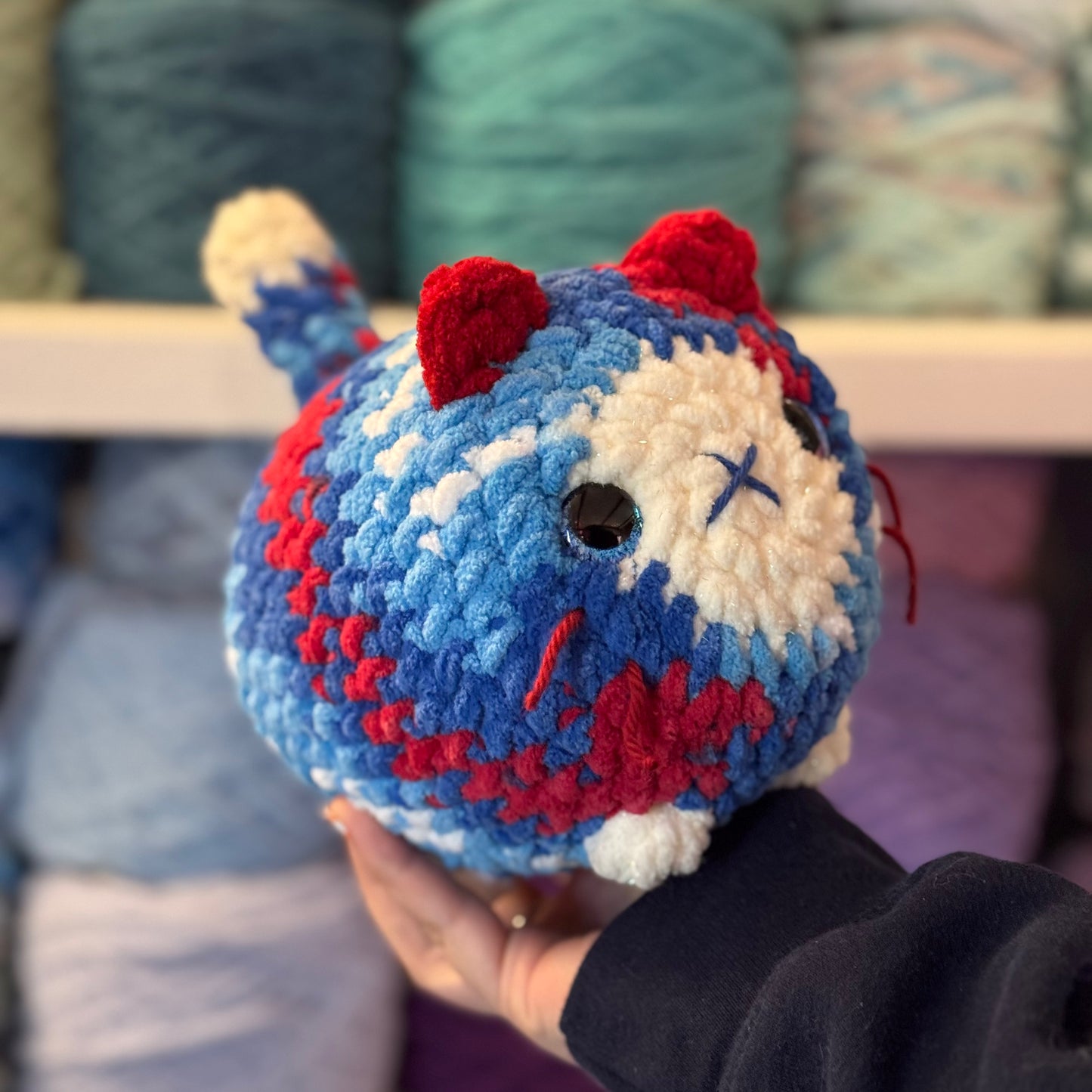 America Cat Crochet Plushie | Hand Painted Eyes