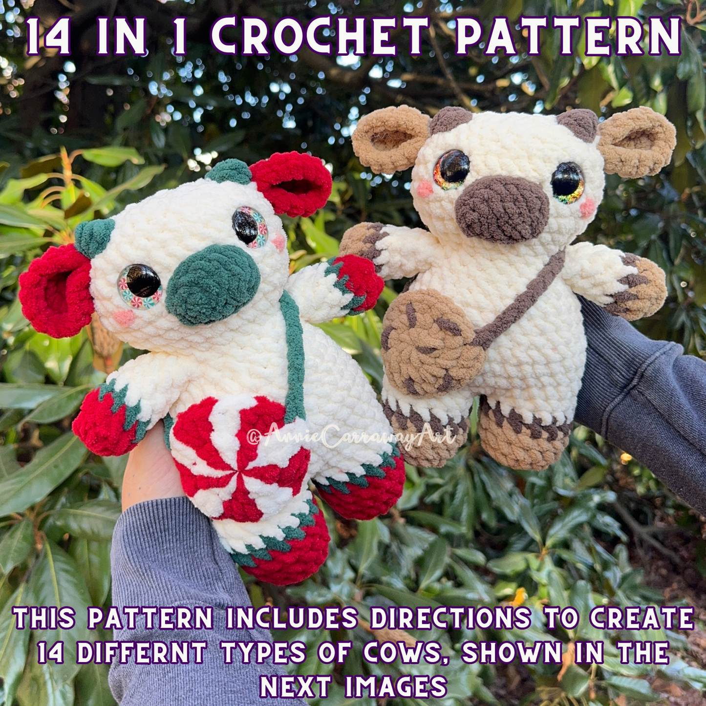 Low Sew Cow Plushies Crochet Pattern