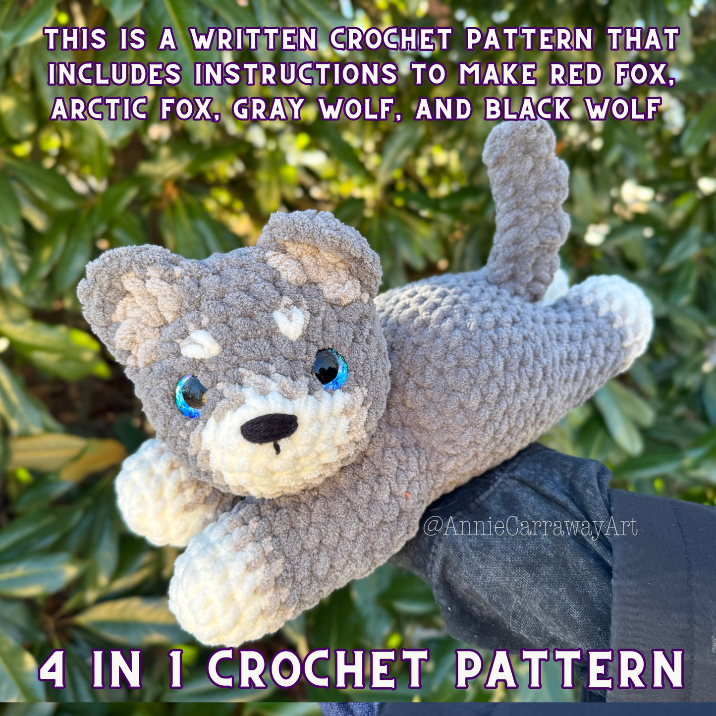 Fox + Wolf Plushie Crochet Pattern | Digital Download