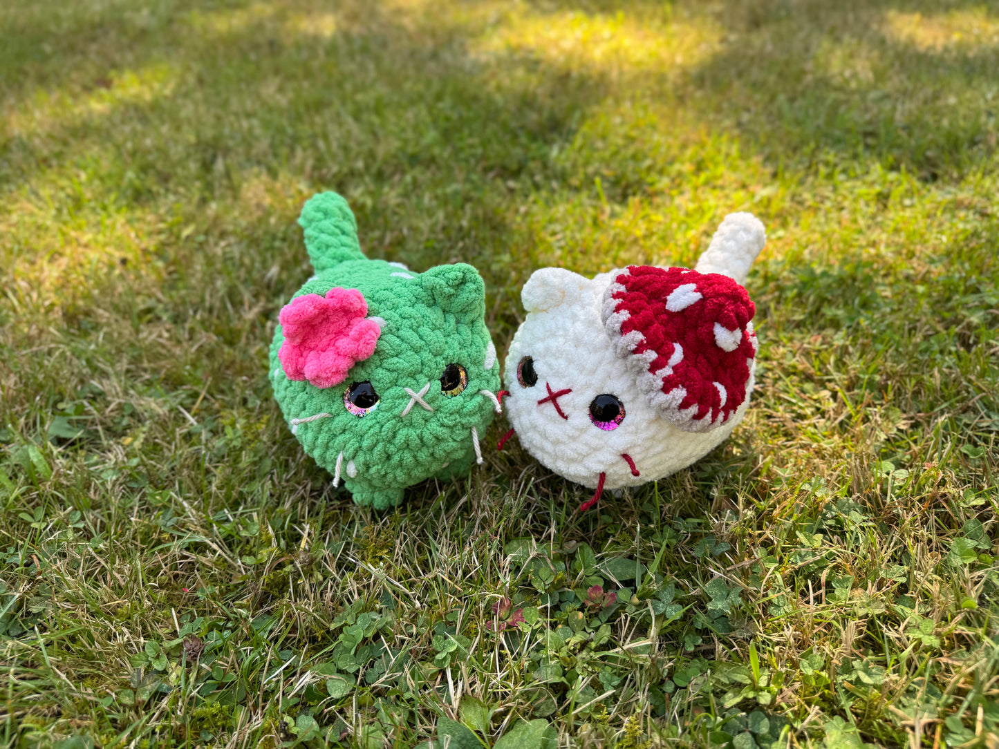 Mushroom Kitten Crochet Plushie | Hand Painted Eyes