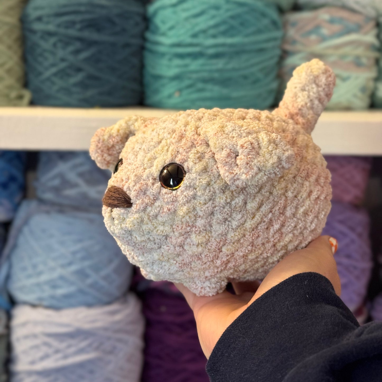 Retriever Puppy Crochet Plushie | Hand Painted Eyes
