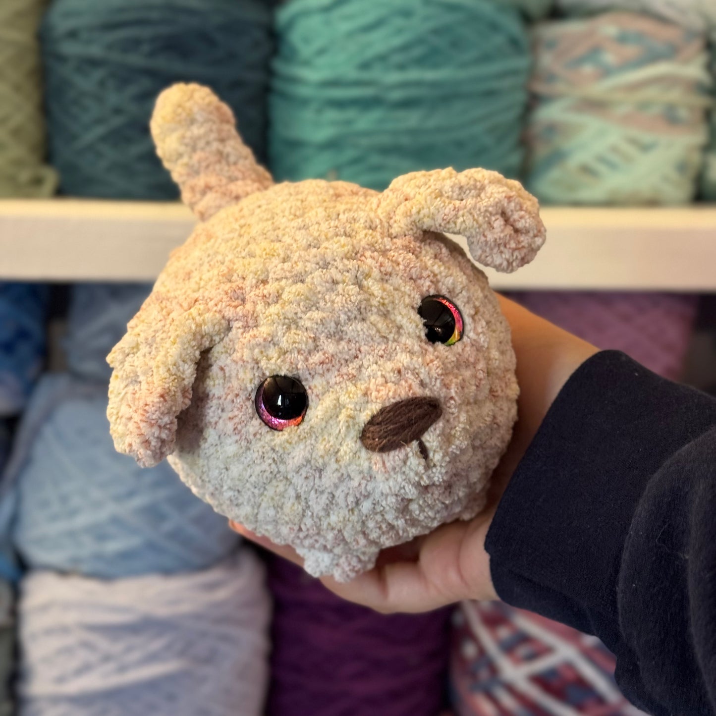Retriever Puppy Crochet Plushie | Hand Painted Eyes