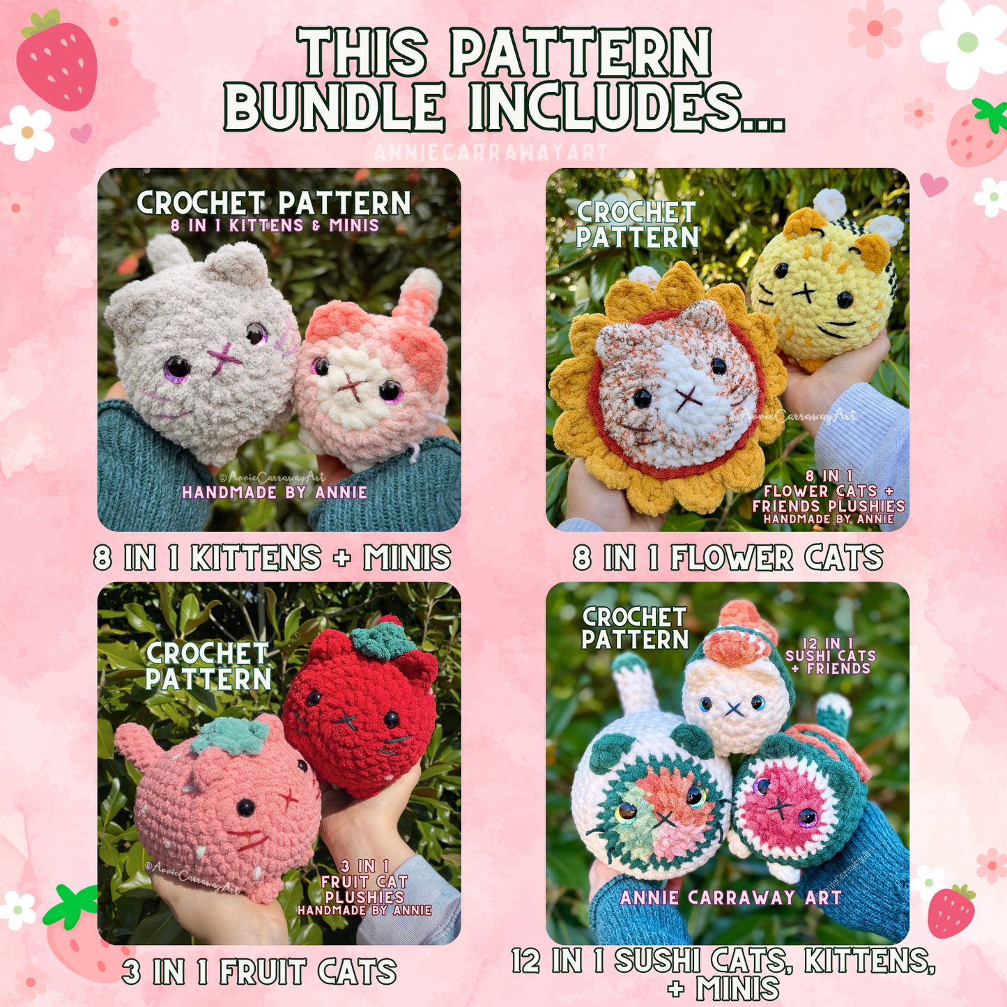 Cute Cat Crochet Pattern Bundle 2 | Digital Download