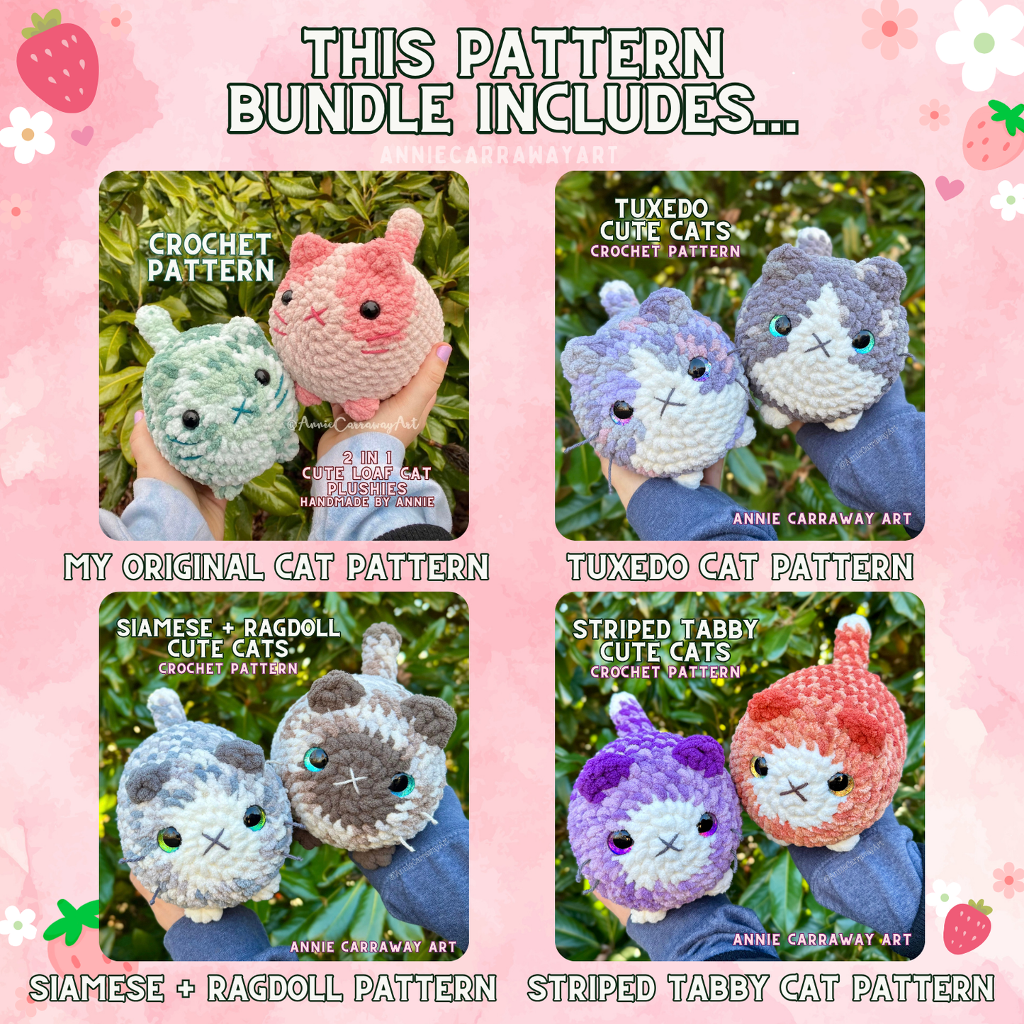 Cute Cat Crochet Pattern Bundle | Digital Download