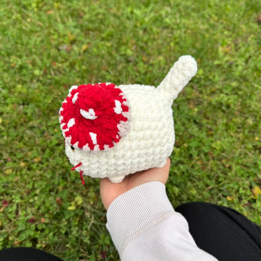 Mushroom Kitten Crochet Plushie | Hand Painted Eyes