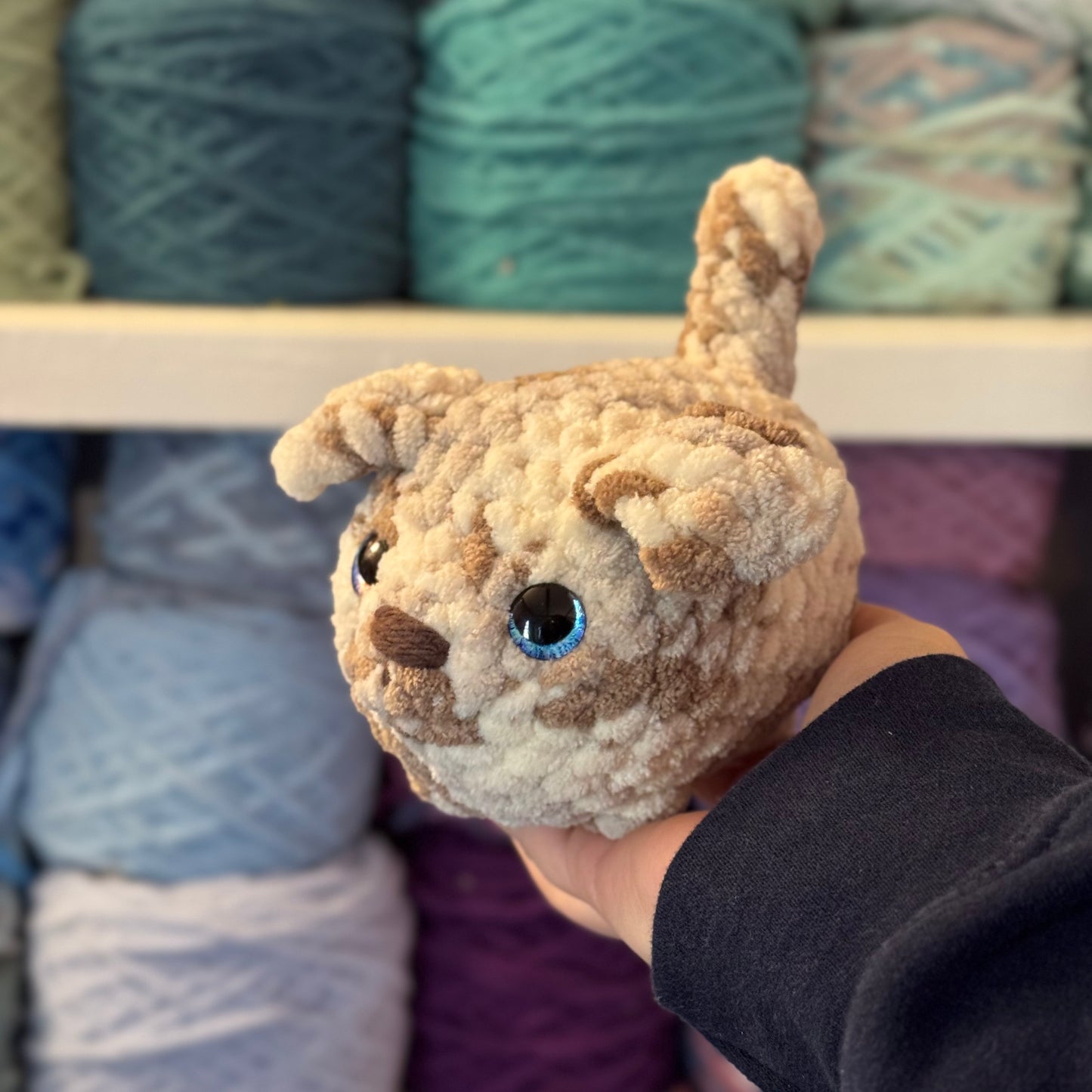 Mini Puppy Crochet Plushie | Hand Painted Eyes