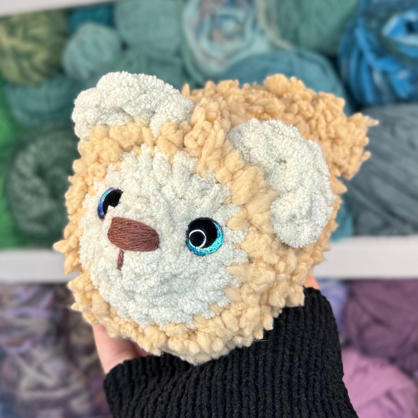 Mini Pomeranian Puppy Crochet Plushie | Hand Painted Eyes