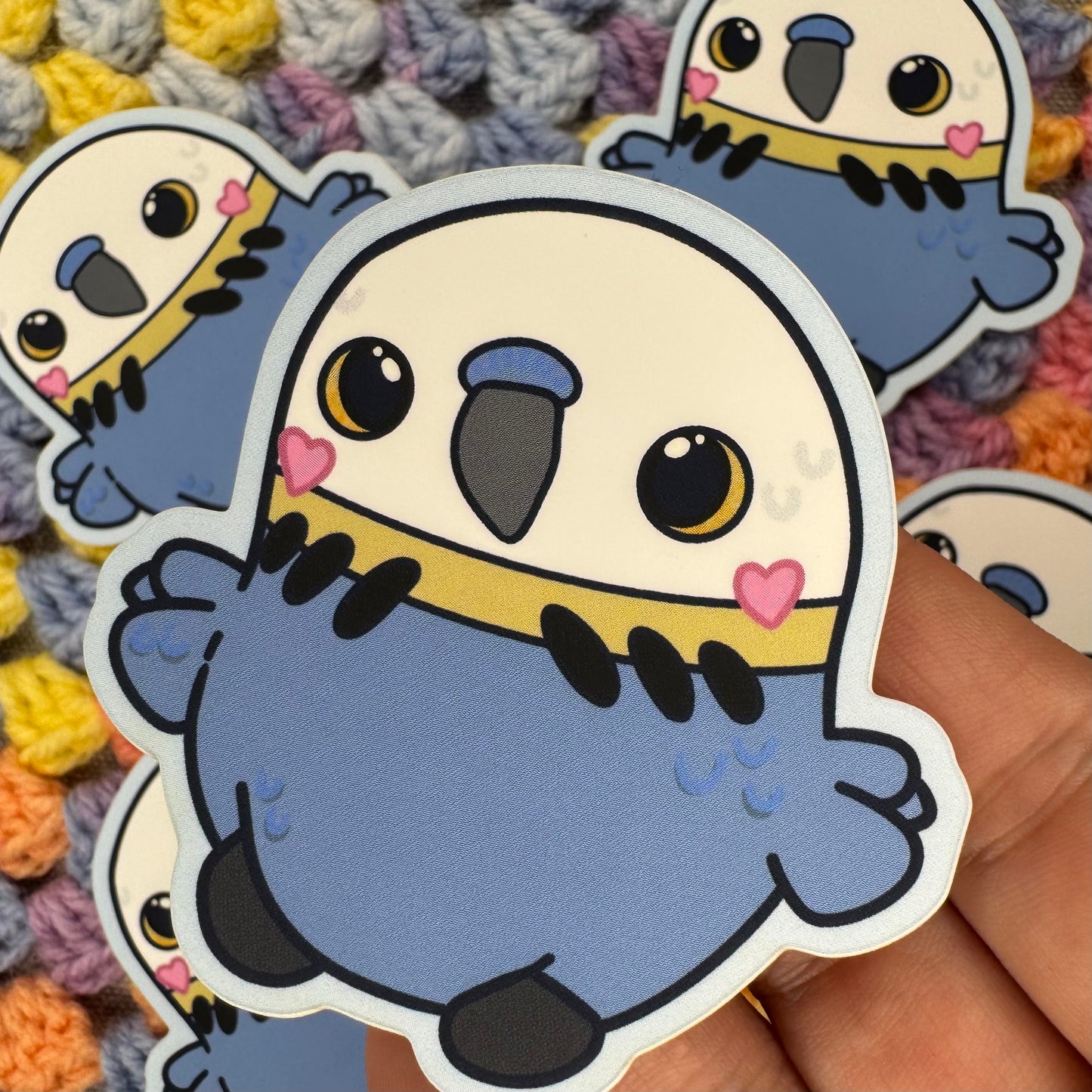 Blue Budgie Birdie Sticker