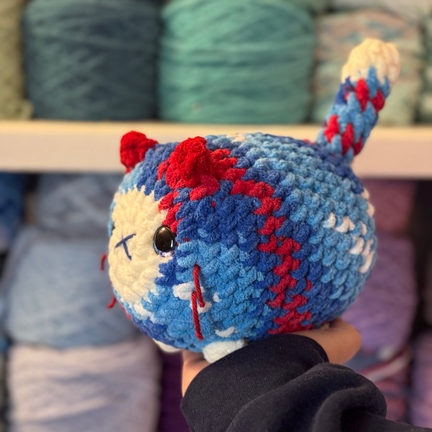 America Cat Crochet Plushie | Hand Painted Eyes