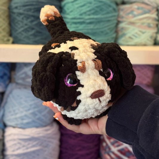 Mutt Puppy Crochet Plushie | Hand Painted Eyes