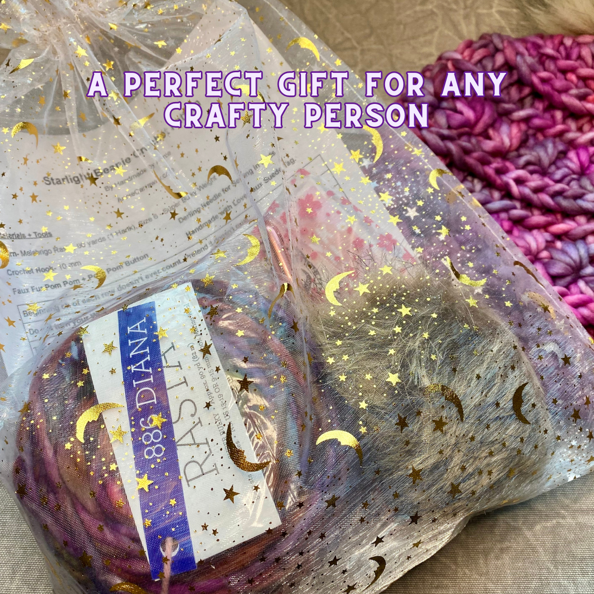 DIY Crochet Kit | Starlight Beanie | Hand Dyed Merino Wool | Archangel