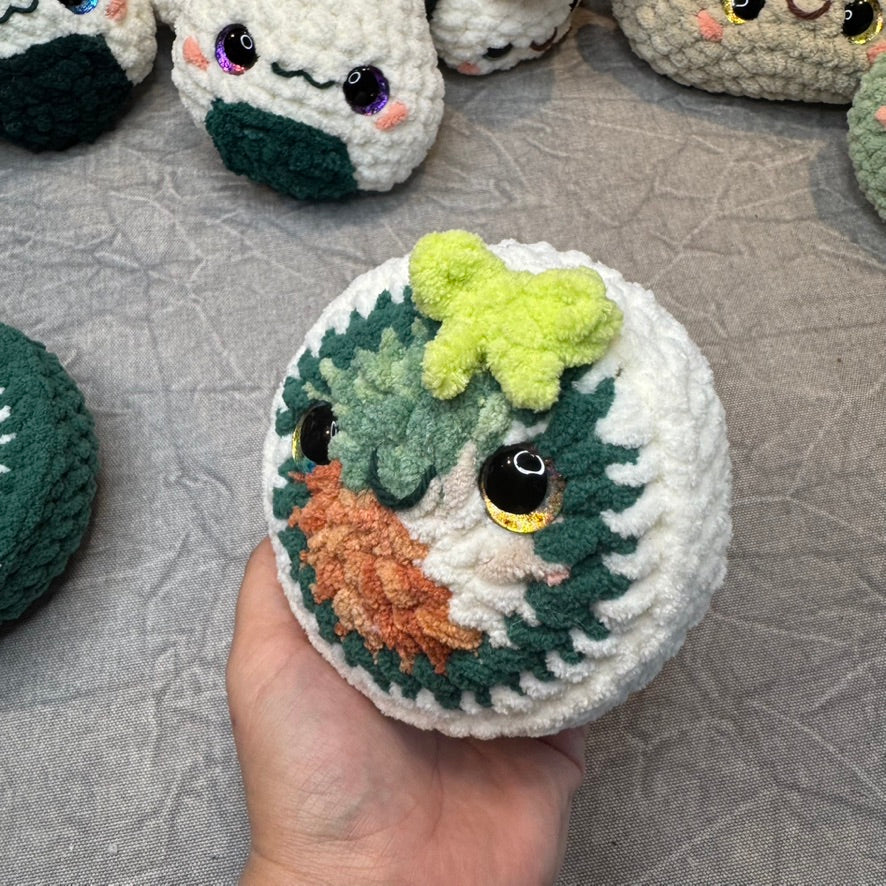 Sushi Roll Crochet Plushies | Hand Painted Eyes