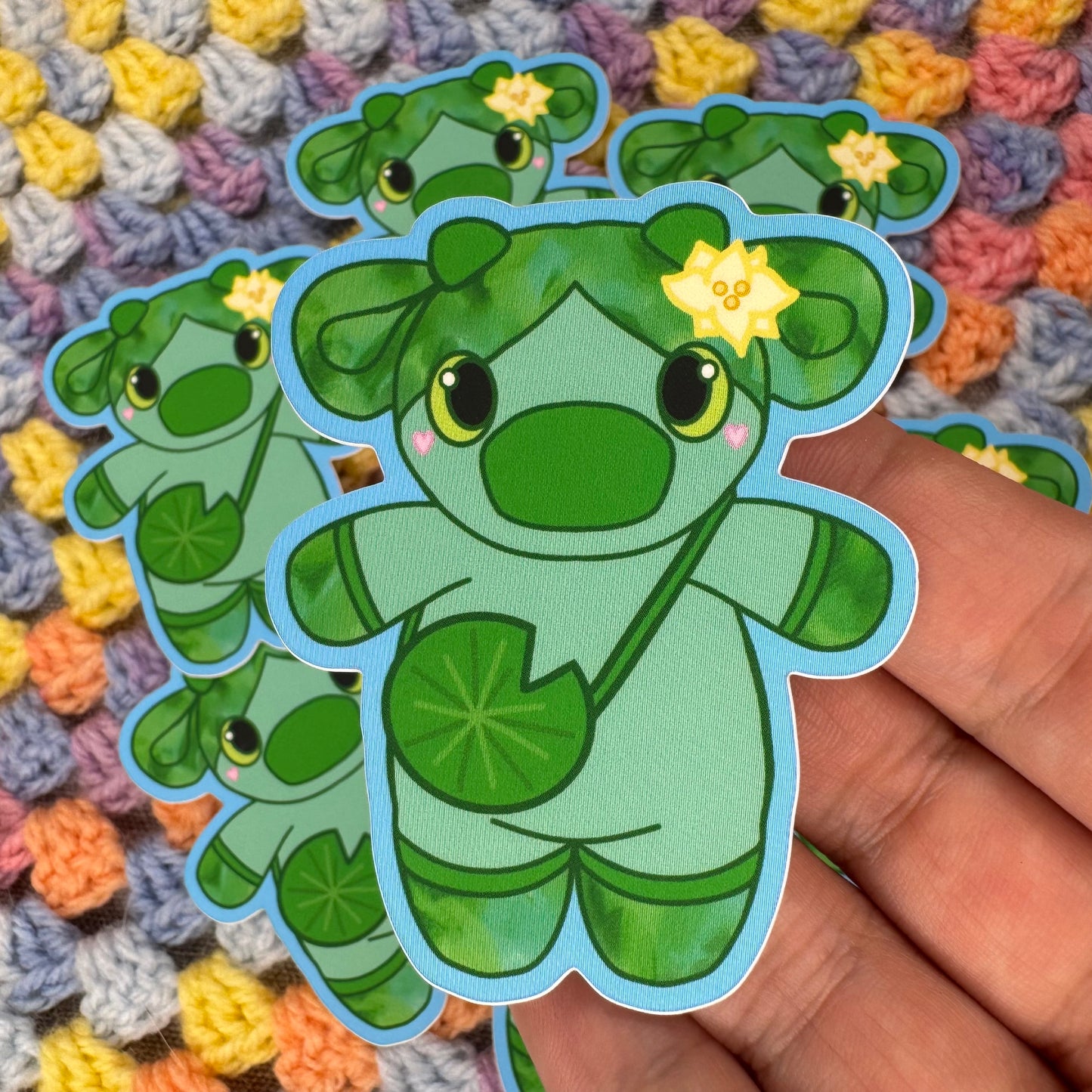 Lily Pond Cow Sticker