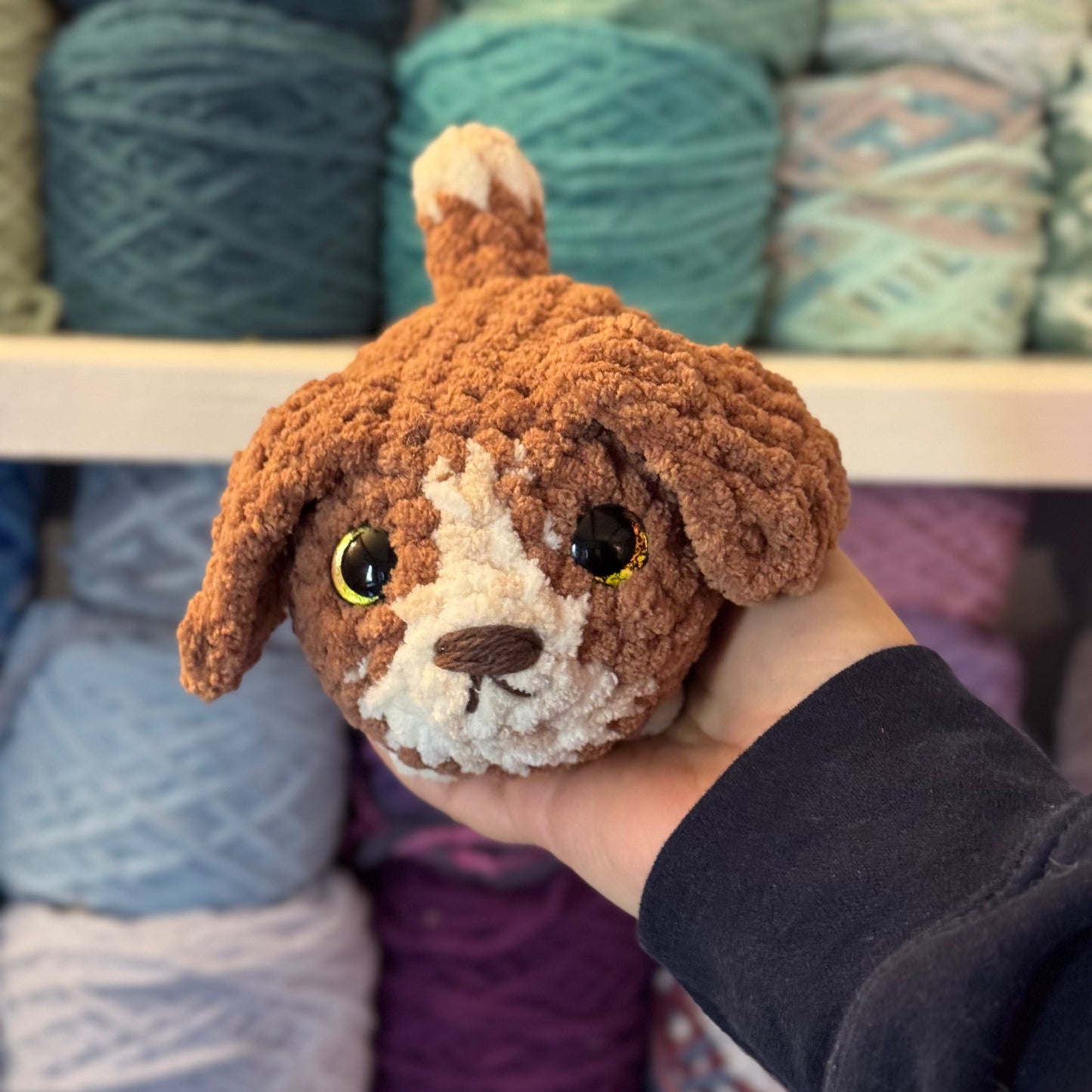Mini Beagle Crochet Plushie | Hand Painted Eyes