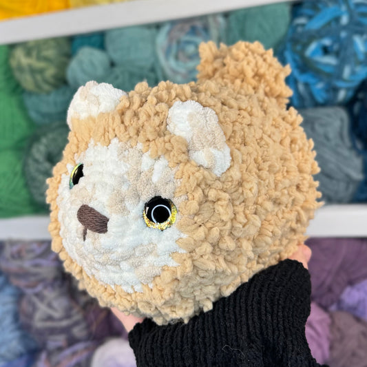 Pomeranian Doggie Crochet Plushie | Hand Painted Eyes