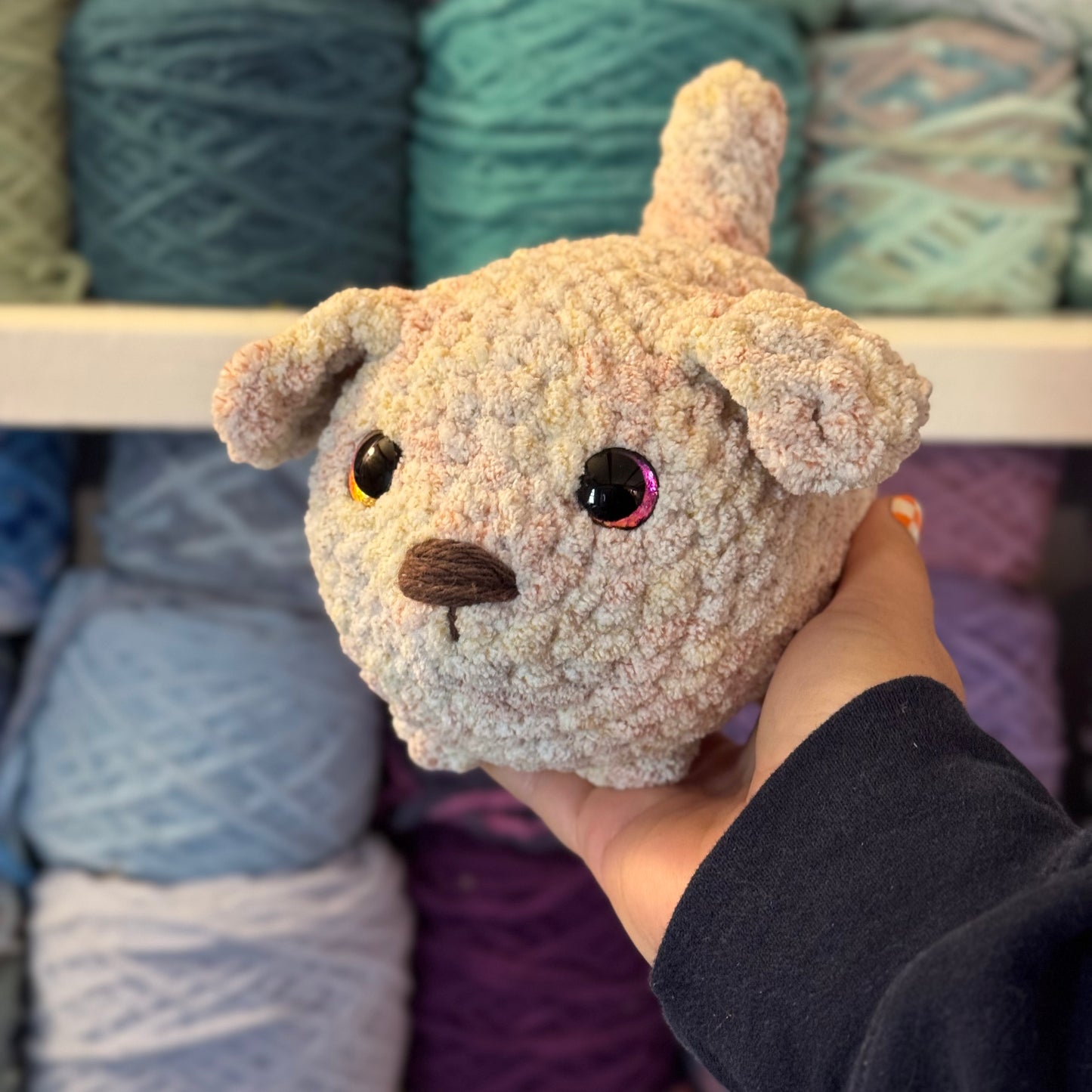Retriever Puppy Crochet Plushie | Hand Painted Eyes