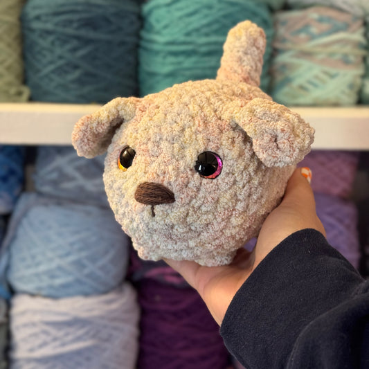Retriever Puppy Crochet Plushie | Hand Painted Eyes