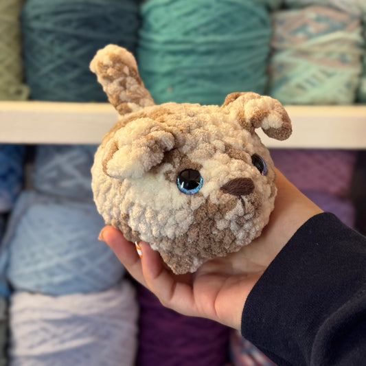 Mini Puppy Crochet Plushie | Hand Painted Eyes
