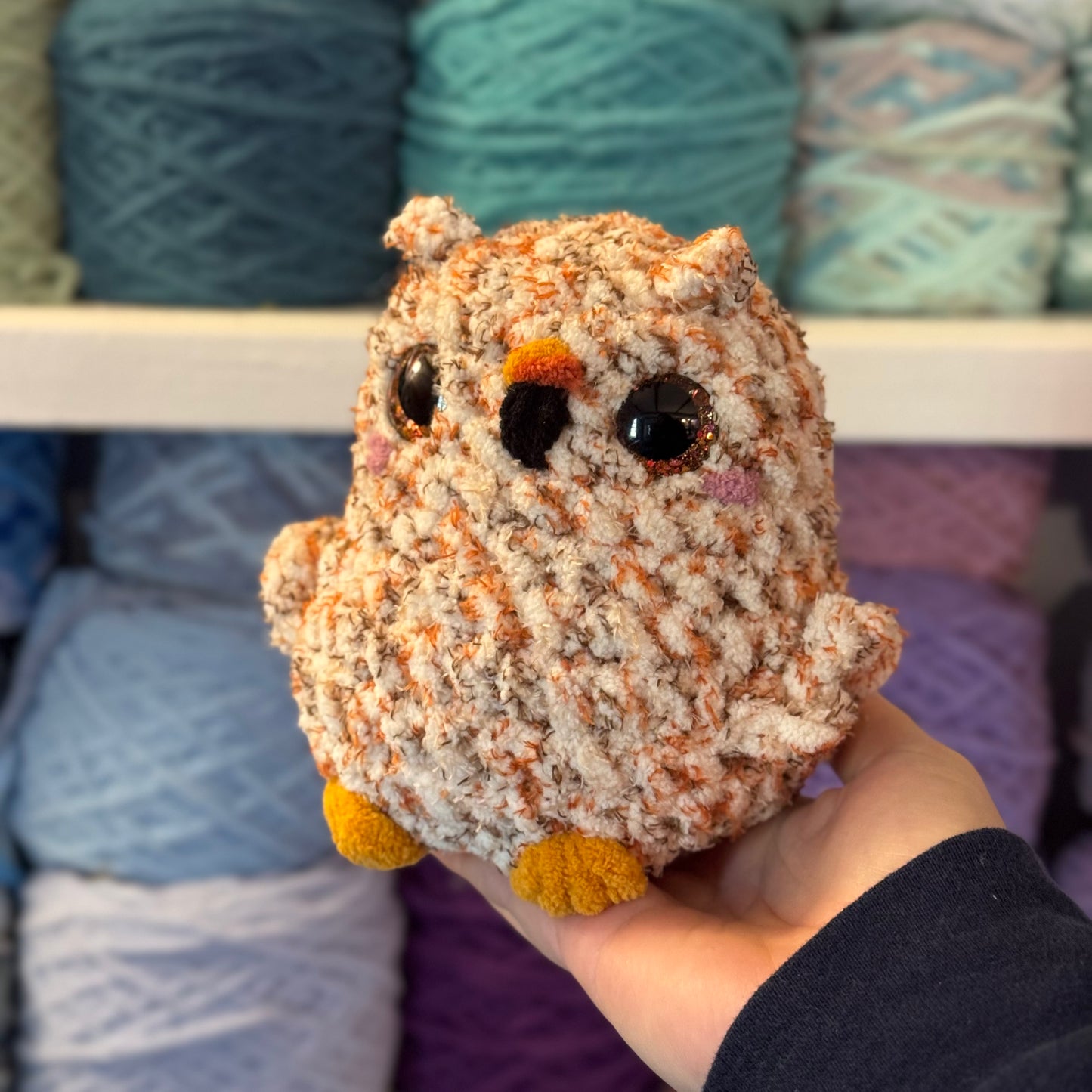Forest Owl Crochet Plushie | Hand Painted Eyes