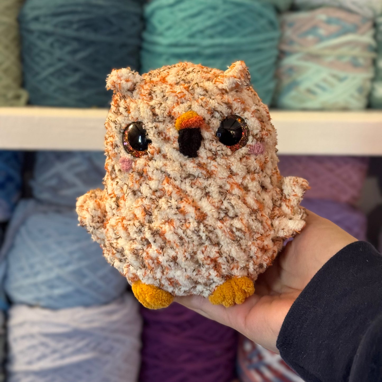 Forest Owl Crochet Plushie | Hand Painted Eyes