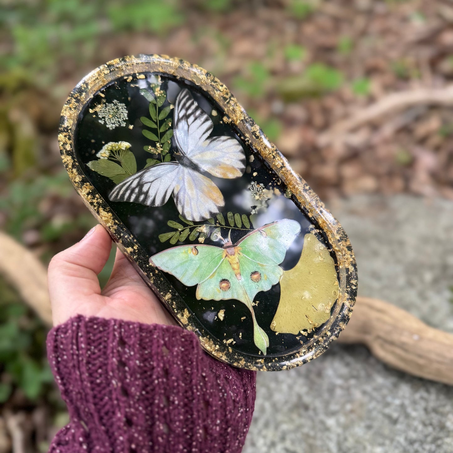 Pieridae White and Luna Trinket Tray