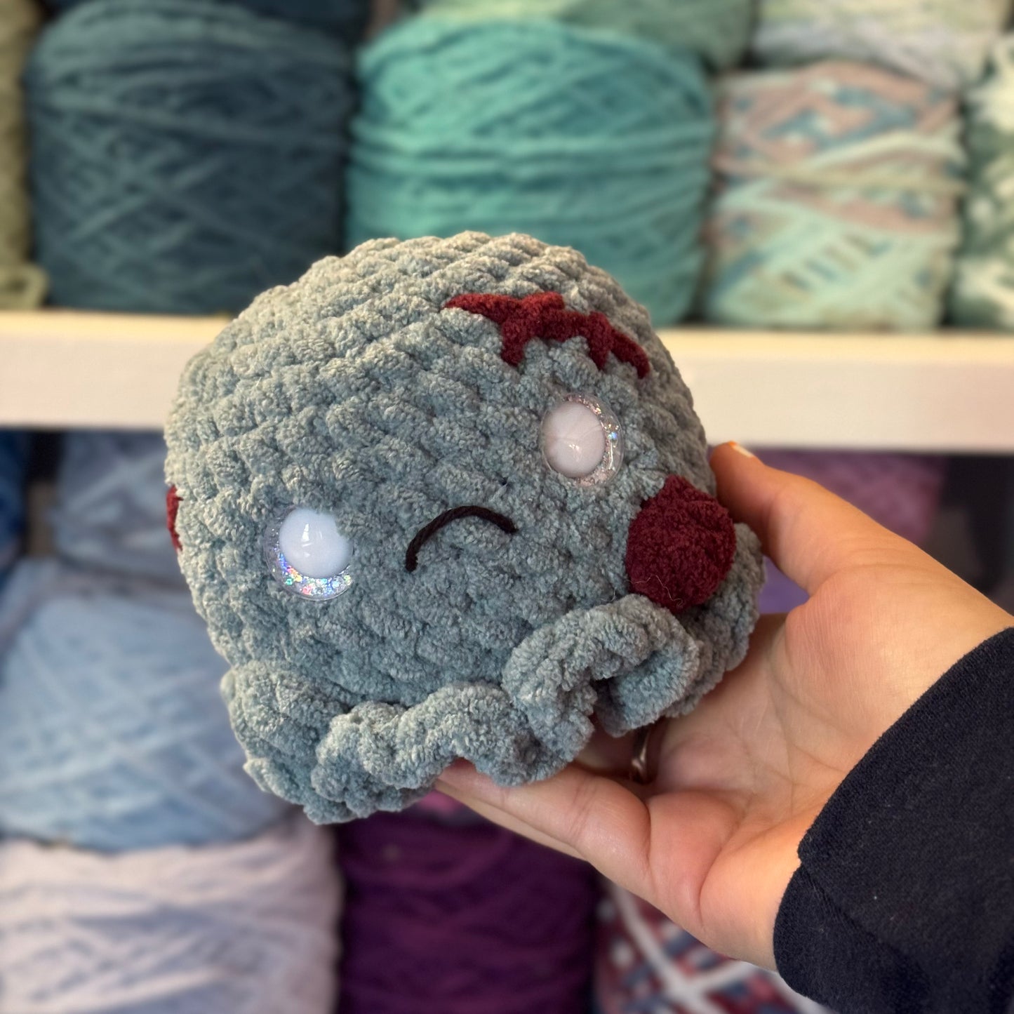 Zombie Ghost Crochet Plushie | Hand Painted Eyes