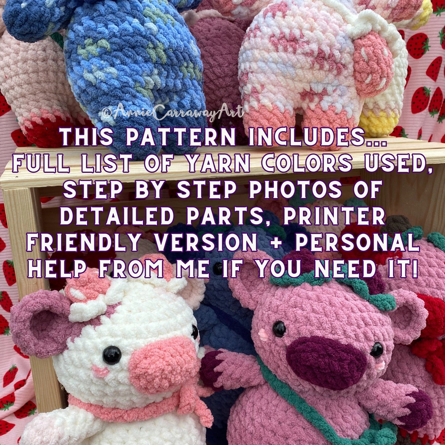 Berry Cows Crochet Pattern | Digital Download