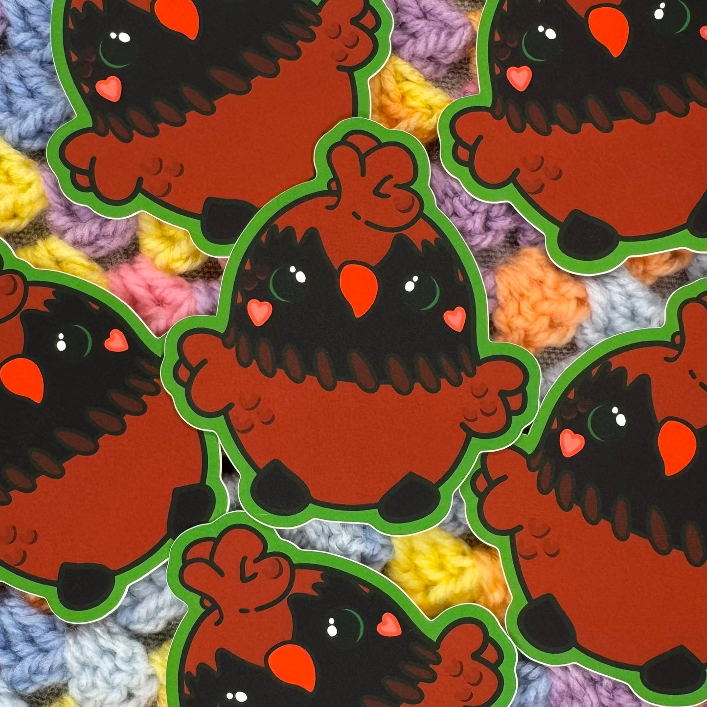 Cardinal Birdie Sticker