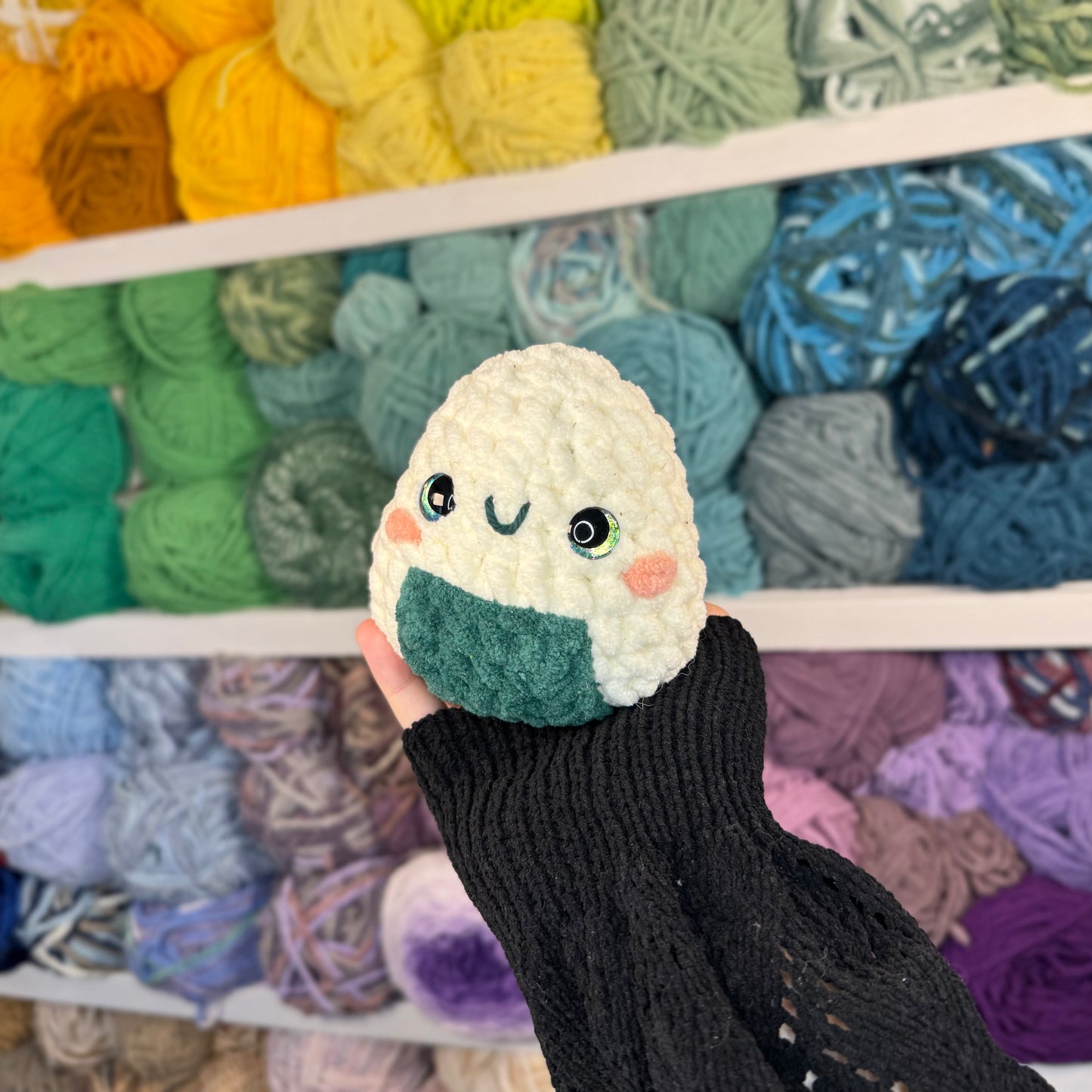 Rice Ball Crochet Plushie | Hand Painted Eyes