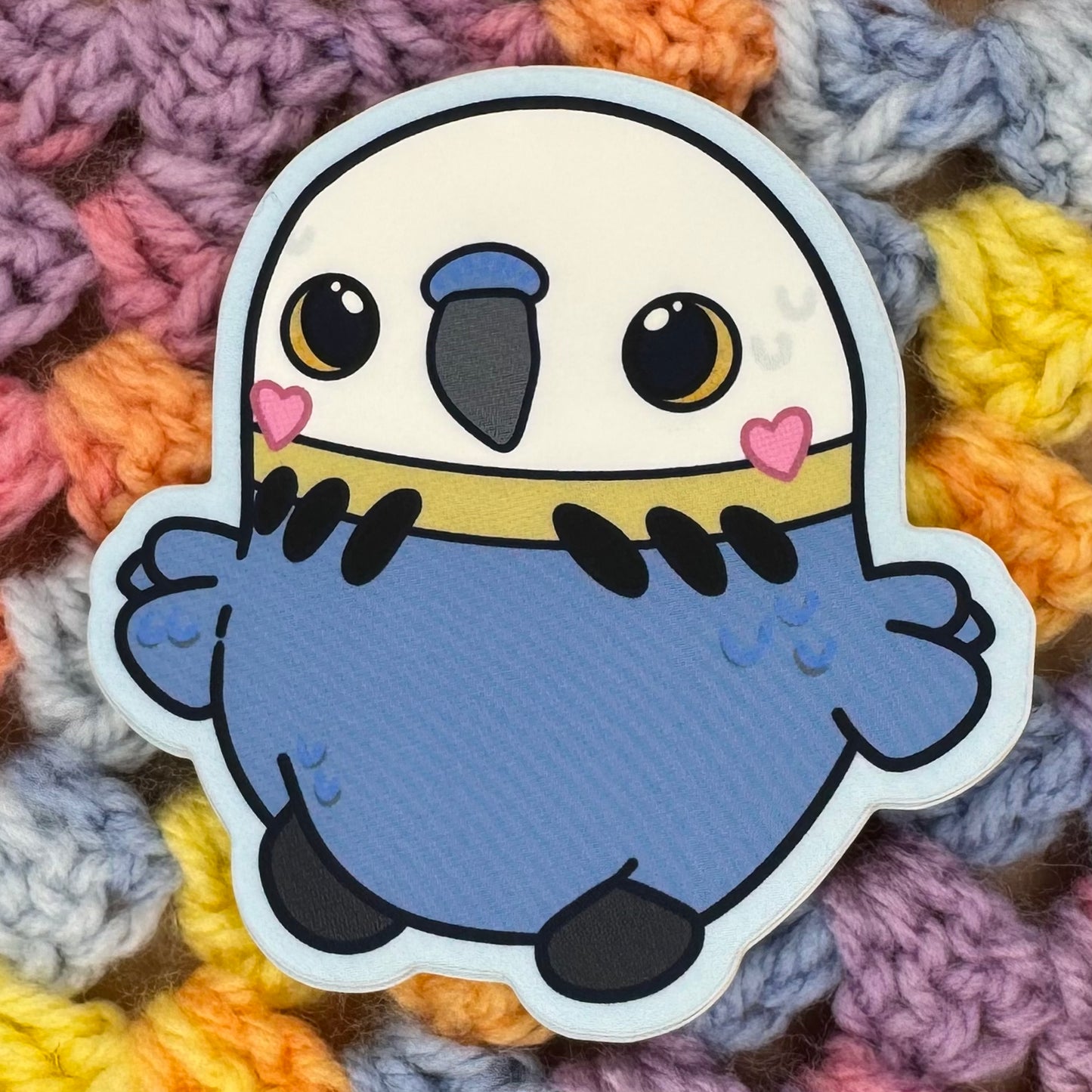 Blue Budgie Birdie Sticker