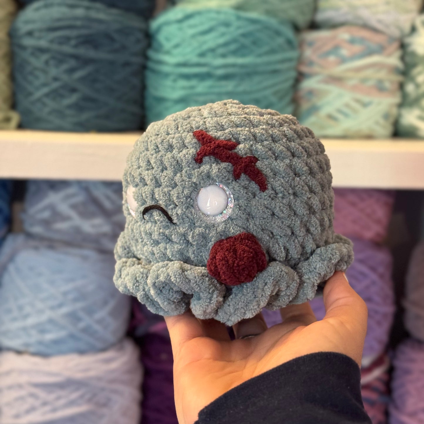 Zombie Ghost Crochet Plushie | Hand Painted Eyes