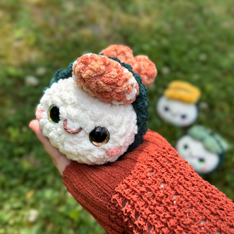 Nigiri Sushi Crochet Plushies | Hand Painted Eyes