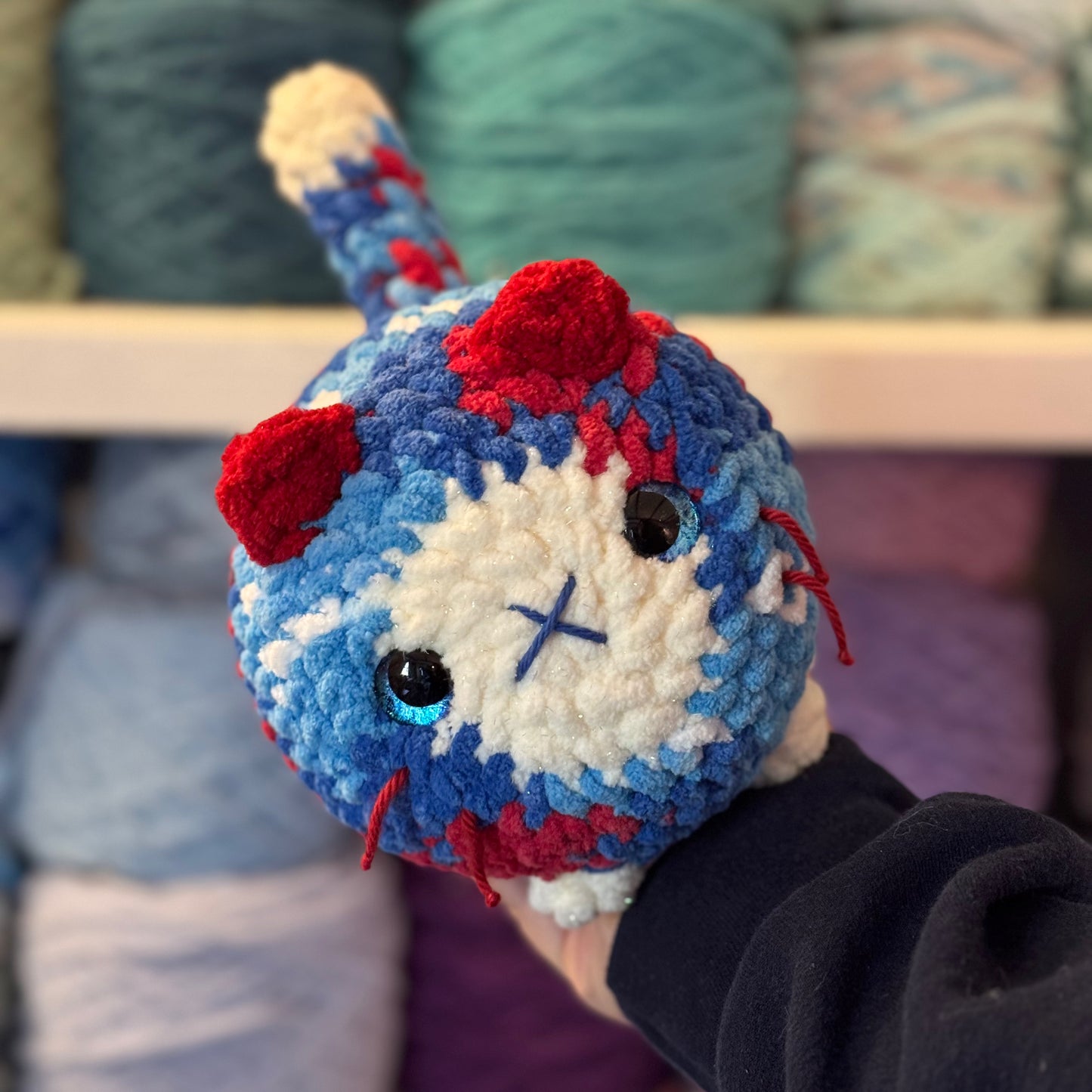 America Cat Crochet Plushie | Hand Painted Eyes
