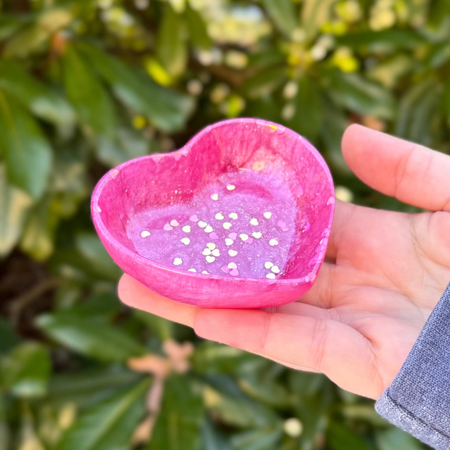 Sparkle Pink Heart Trinket Dish