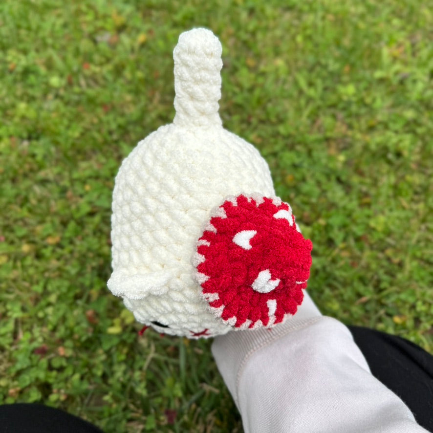 Mushroom Kitten Crochet Plushie | Hand Painted Eyes