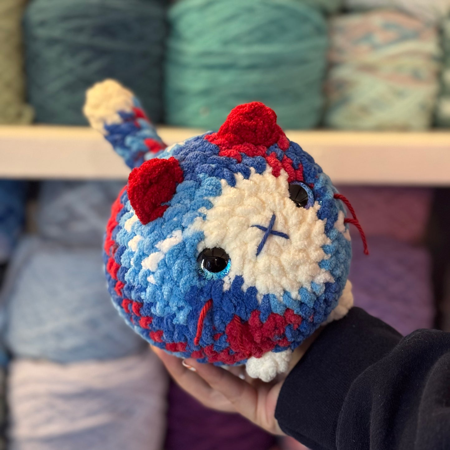 America Cat Crochet Plushie | Hand Painted Eyes