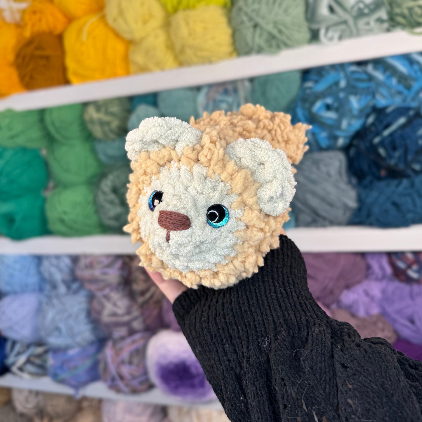 Mini Pomeranian Puppy Crochet Plushie | Hand Painted Eyes