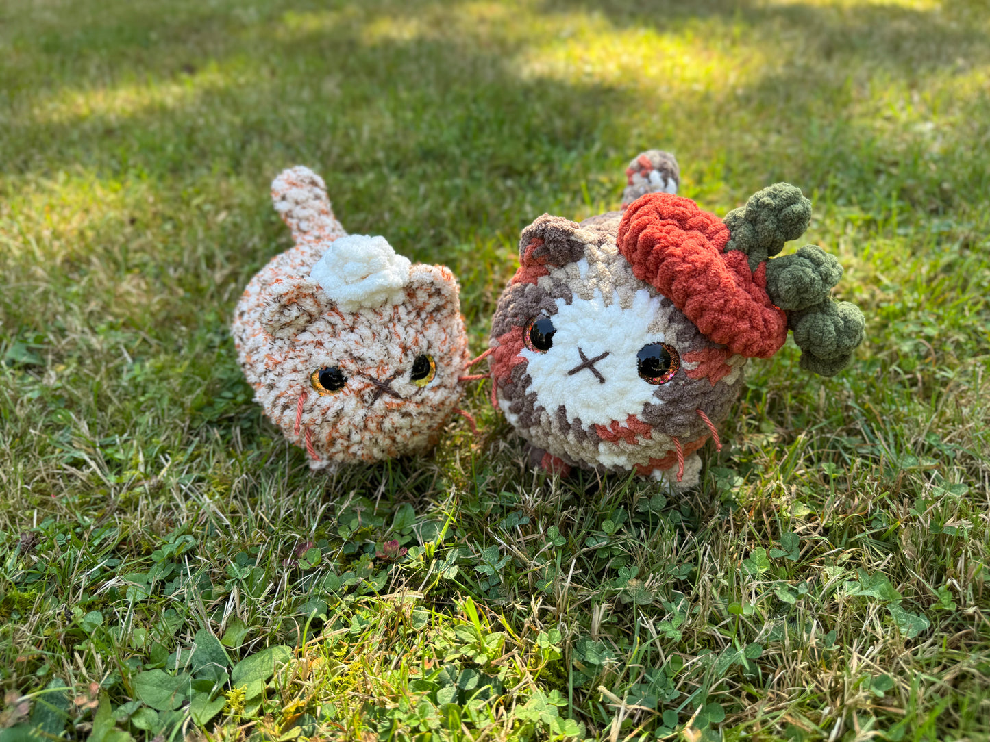 Pumpkin Beret Cat Crochet Plushie | Hand Painted Eyes
