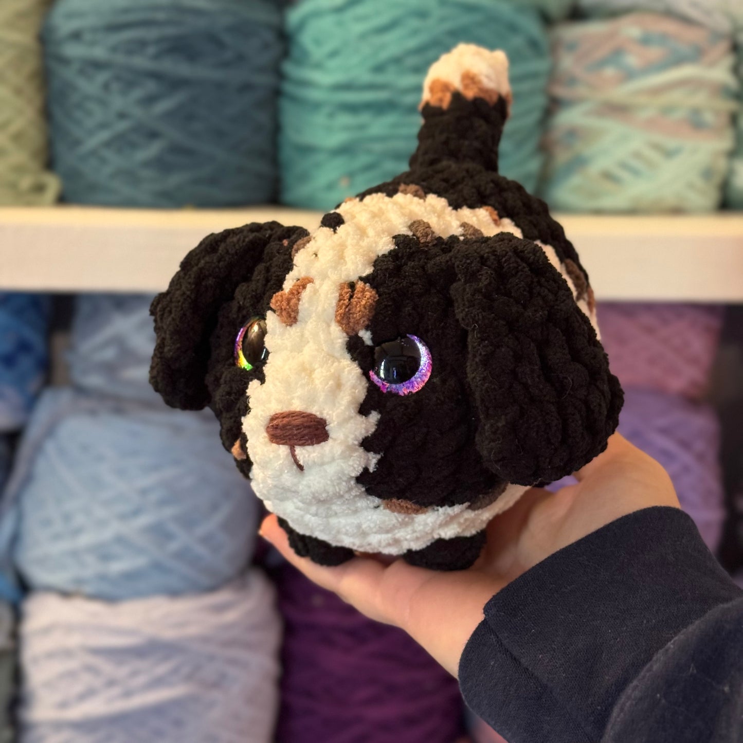 Mutt Puppy Crochet Plushie | Hand Painted Eyes