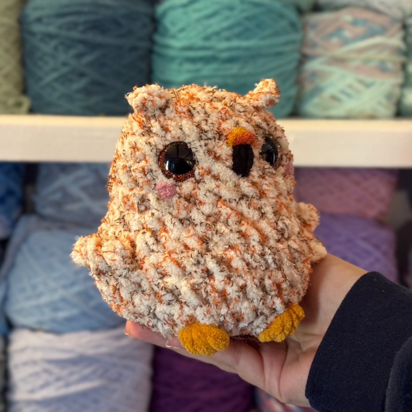 Forest Owl Crochet Plushie | Hand Painted Eyes