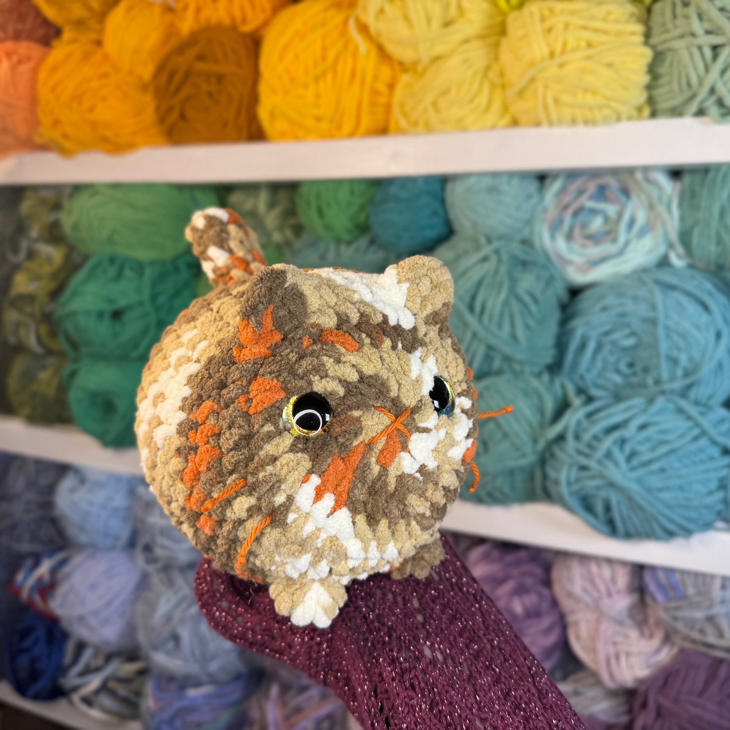 Tortie Cat Crochet Plushie | Hand Painted Eyes