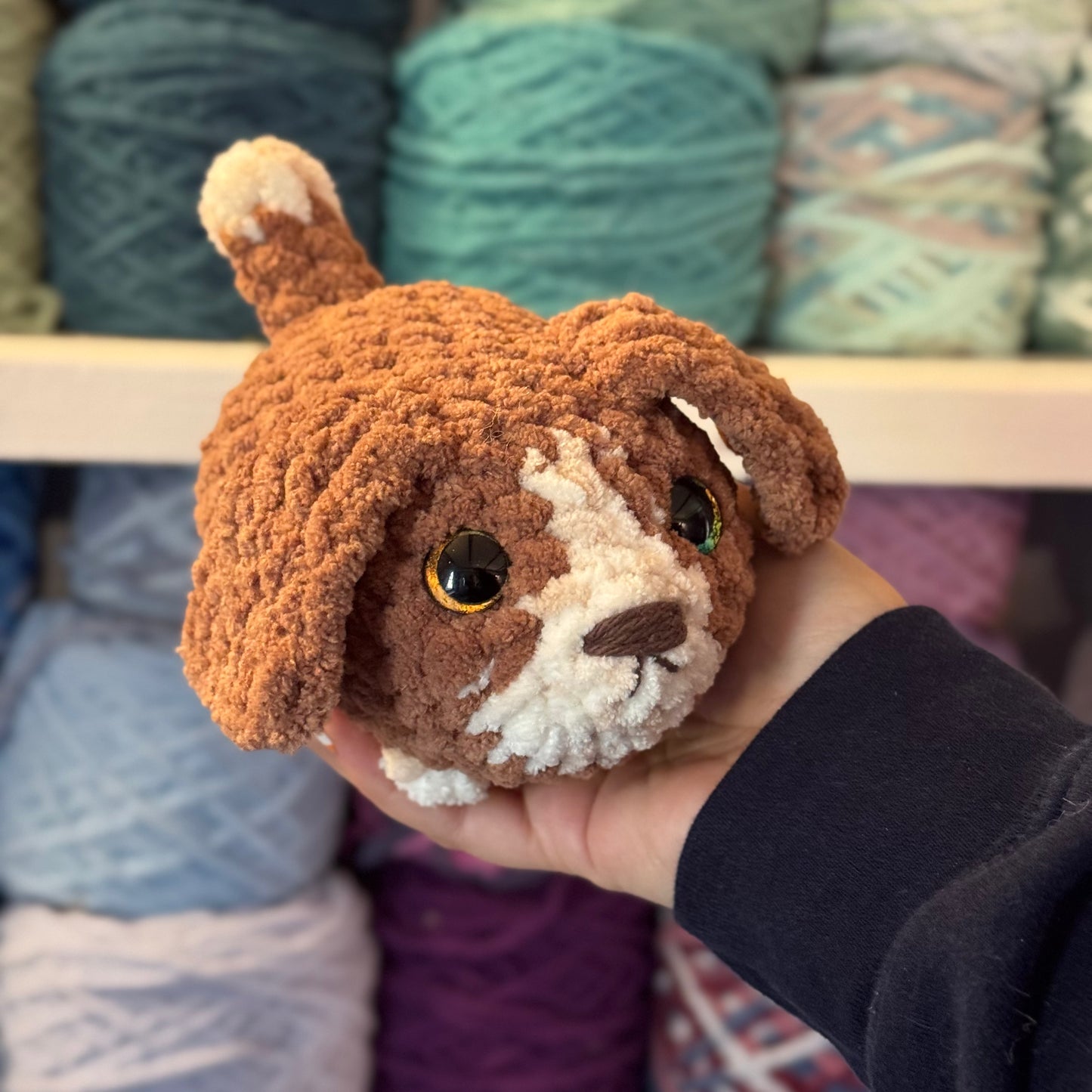 Mini Beagle Crochet Plushie | Hand Painted Eyes
