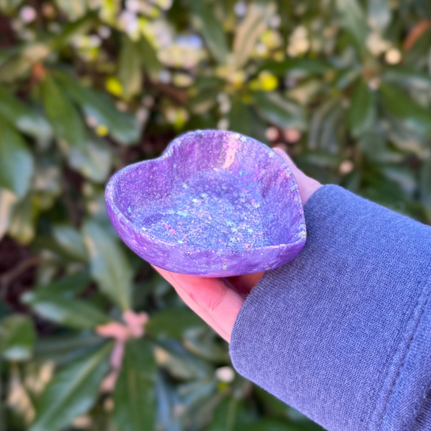 Lilac Sparkle Heart Trinket Dish