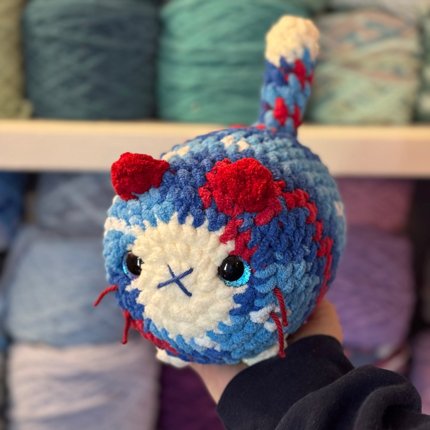 America Cat Crochet Plushie | Hand Painted Eyes