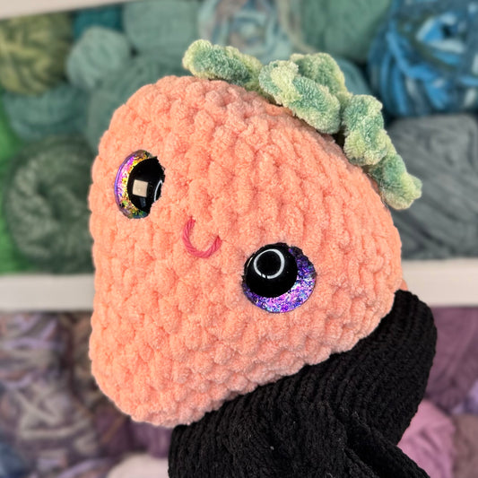 Strawberry Crochet Plushie | Hand Painted Eyes